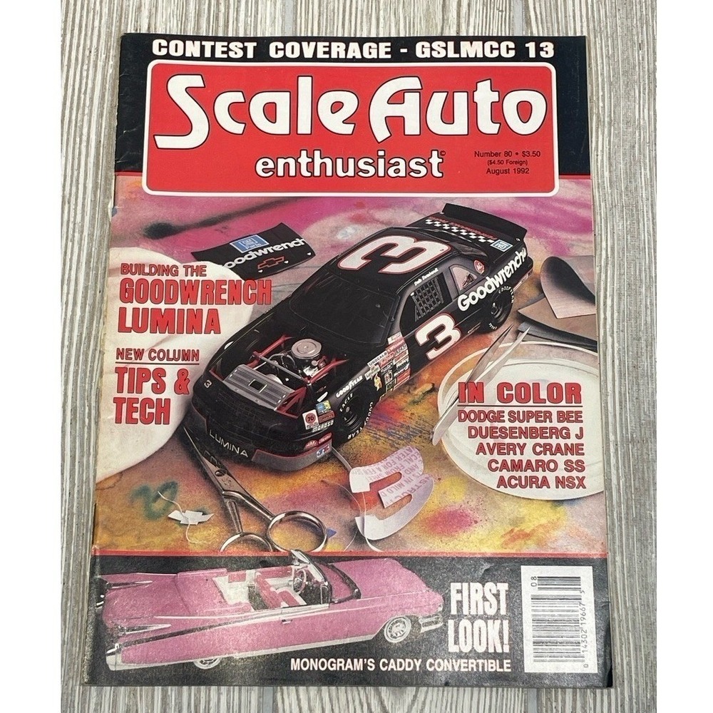 Scale Auto Enthusiast Magazine August 1992 No 80 Goodwrench Lumina Caddy Vintage